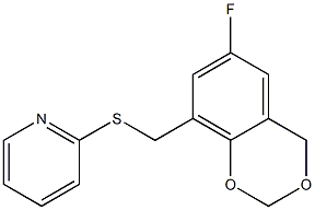 2-{[(6-fluoro-4H-1,3-benzodioxin-8-yl)methyl]thio}pyridine Struktur