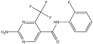 N5-(2-fluorophenyl)-2-amino-4-(trifluoromethyl)pyrimidine-5-carboxamide Struktur