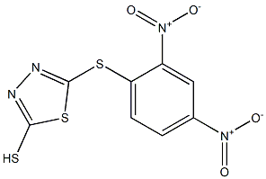 5-[(2,4-dinitrophenyl)thio]-1,3,4-thiadiazole-2-thiol Struktur