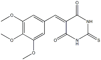 2-thioxo-5-(3,4,5-trimethoxybenzylidene)hexahydropyrimidine-4,6-dione Struktur