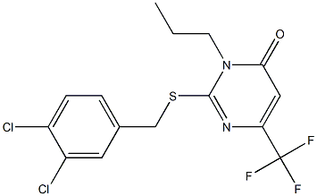 2-[(3,4-dichlorobenzyl)sulfanyl]-3-propyl-6-(trifluoromethyl)-4(3H)-pyrimidinone Struktur