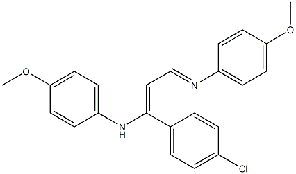 N1-{1-(4-chlorophenyl)-3-[(4-methoxyphenyl)imino]prop-1-enyl}-4-methoxyaniline Struktur