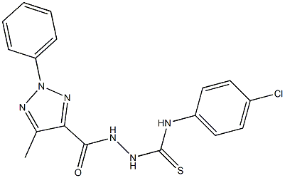 N1-(4-chlorophenyl)-2-[(5-methyl-2-phenyl-2H-1,2,3-triazol-4-yl)carbonyl]hydrazine-1-carbothioamide Struktur