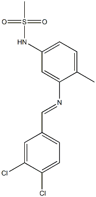 N-{3-[(3,4-dichlorobenzylidene)amino]-4-methylphenyl}methanesulfonamide Struktur