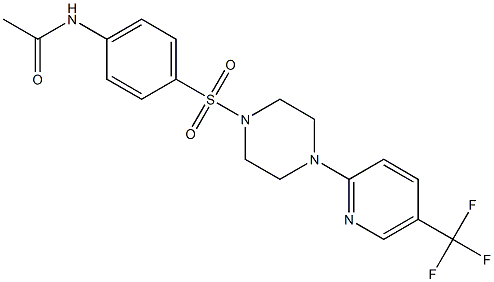 N-[4-({4-[5-(trifluoromethyl)-2-pyridinyl]piperazino}sulfonyl)phenyl]acetamide Struktur