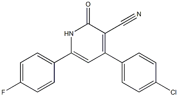 4-(4-chlorophenyl)-6-(4-fluorophenyl)-2-oxo-1,2-dihydro-3-pyridinecarbonitrile Struktur