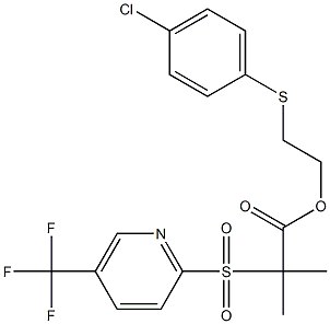 2-[(4-chlorophenyl)thio]ethyl 2-methyl-2-{[5-(trifluoromethyl)-2-pyridyl]sulfonyl}propanoate Struktur