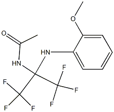 N1-[2,2,2-trifluoro-1-(2-methoxyanilino)-1-(trifluoromethyl)ethyl]acetamide Struktur