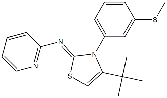 N2-{4-(tert-butyl)-3-[3-(methylthio)phenyl]-2,3-dihydro-1,3-thiazol-2-yliden}pyridin-2-amine Struktur