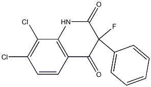 7,8-dichloro-3-fluoro-3-phenyl-1,2,3,4-tetrahydroquinoline-2,4-dione Struktur