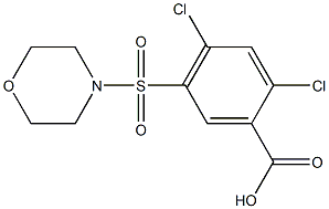 2,4-dichloro-5-(morpholinosulfonyl)benzenecarboxylic acid Struktur