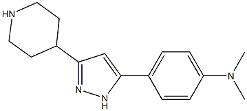 N,N-dimethyl-4-[3-(4-piperidinyl)-1H-pyrazol-5-yl]aniline Struktur