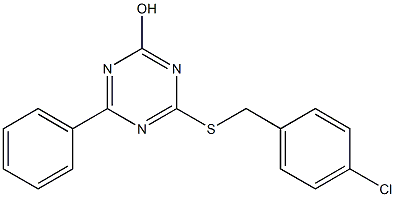 4-[(4-chlorobenzyl)thio]-6-phenyl-1,3,5-triazin-2-ol Struktur