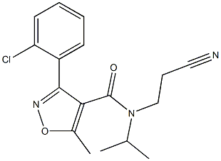 N4-(2-cyanoethyl)-N4-isopropyl-3-(2-chlorophenyl)-5-methyl-4-isoxazolecarboxamide Struktur