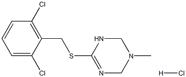 6-[(2,6-dichlorobenzyl)thio]-3-methyl-1,2,3,4-tetrahydro-1,3,5-triazine hydrochloride Struktur