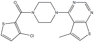 (3-chloro-2-thienyl)[4-(5-methylthieno[2,3-d]pyrimidin-4-yl)piperazino]methanone Struktur