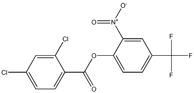 2-nitro-4-(trifluoromethyl)phenyl 2,4-dichlorobenzoate Struktur