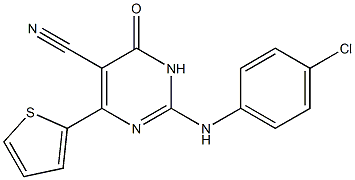 2-(4-chloroanilino)-6-oxo-4-(2-thienyl)-1,6-dihydropyrimidine-5-carbonitril e Struktur