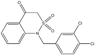 1-(3,4-dichlorobenzyl)-1,2,3,4-tetrahydro-2lambda~6~,1-benzothiazine-2,2,4-trione Struktur