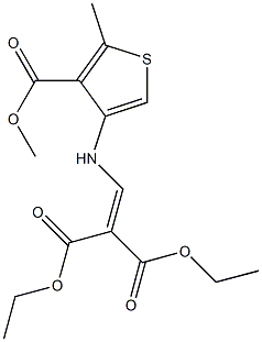 diethyl 2-({[4-(methoxycarbonyl)-5-methyl-3-thienyl]amino}methylidene)malonate Struktur