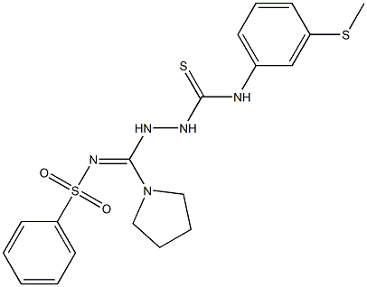 N1-[3-(methylthio)phenyl]-2-[[(phenylsulfonyl)imino](tetrahydro-1H-pyrrol-1-yl)methyl]hydrazine-1-carbothioamide Struktur