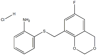 2-{[(6-fluoro-4H-1,3-benzodioxin-8-yl)methyl]thio}aniline hydrochloride Struktur