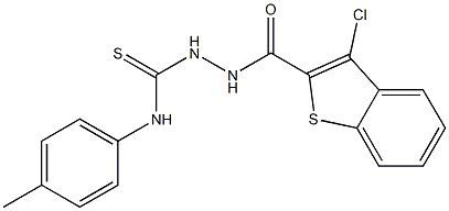 N1-(4-methylphenyl)-2-[(3-chlorobenzo[b]thiophen-2-yl)carbonyl]hydrazine-1-carbothioamide Struktur