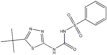 2-(tert-butyl)-5-({[(phenylsulfonyl)amino]carbonyl}amino)-1,3,4-thiadiazole Struktur