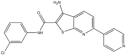 3-amino-N-(3-chlorophenyl)-6-(4-pyridinyl)thieno[2,3-b]pyridine-2-carboxamide Struktur