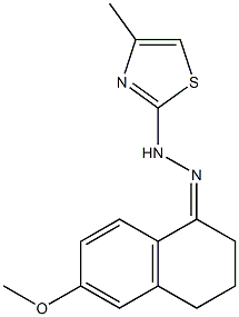 6-methoxy-1,2,3,4-tetrahydronaphthalen-1-one 1-(4-methyl-1,3-thiazol-2-yl)hydrazone Struktur