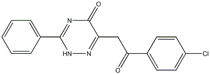 6-[2-(4-chlorophenyl)-2-oxoethyl]-3-phenyl-2,5-dihydro-1,2,4-triazin-5-one Struktur