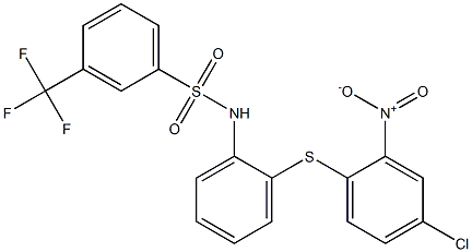 N1-{2-[(4-chloro-2-nitrophenyl)thio]phenyl}-3-(trifluoromethyl)benzene-1-sulfonamide Struktur