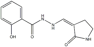 2-hydroxy-N'-[(2-oxo-3-pyrrolidinylidene)methyl]benzenecarbohydrazide Struktur