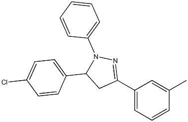 5-(4-chlorophenyl)-3-(3-methylphenyl)-1-phenyl-4,5-dihydro-1H-pyrazole Struktur