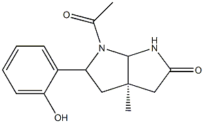 (3aR)-6-acetyl-5-(2-hydroxyphenyl)-3a-methylhexahydropyrrolo[2,3-b]pyrrol-2(1H)-one Struktur