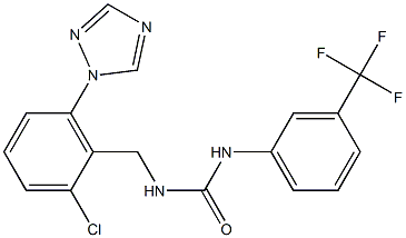 N-[2-chloro-6-(1H-1,2,4-triazol-1-yl)benzyl]-N'-[3-(trifluoromethyl)phenyl]urea Struktur