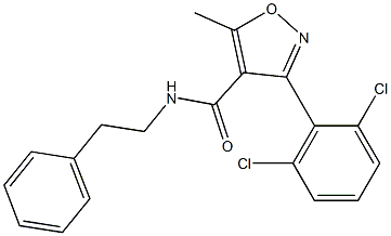 N4-phenethyl-3-(2,6-dichlorophenyl)-5-methylisoxazole-4-carboxamide Struktur