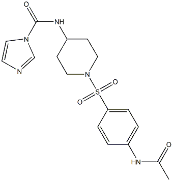 N-(1-{[4-(acetylamino)phenyl]sulfonyl}piperidin-4-yl)-1H-imidazole-1-carboxamide Struktur