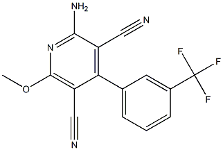 2-amino-6-methoxy-4-[3-(trifluoromethyl)phenyl]pyridine-3,5-dicarbonitrile Struktur