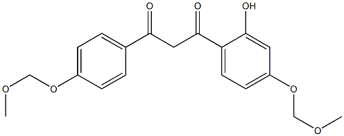 1-[2-hydroxy-4-(methoxymethoxy)phenyl]-3-[4-(methoxymethoxy)phenyl]propane- 1,3-dione Struktur