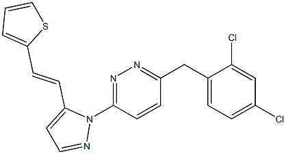 3-(2,4-dichlorobenzyl)-6-{5-[2-(2-thienyl)vinyl]-1H-pyrazol-1-yl}pyridazine Struktur