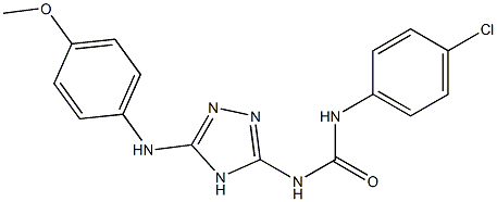 N-(4-chlorophenyl)-N'-[5-(4-methoxyanilino)-4H-1,2,4-triazol-3-yl]urea Struktur