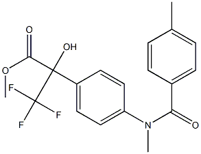 methyl 3,3,3-trifluoro-2-hydroxy-2-{4-[methyl(4-methylbenzoyl)amino]phenyl}propanoate Struktur