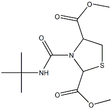 dimethyl 3-[(tert-butylamino)carbonyl]-1,3-thiazolane-2,4-dicarboxylate Struktur