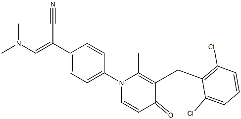 (Z)-2-{4-[3-(2,6-dichlorobenzyl)-2-methyl-4-oxo-1(4H)-pyridinyl]phenyl}-3-(dimethylamino)-2-propenenitrile Struktur