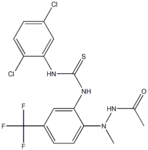 N-[2-(2-acetyl-1-methylhydrazino)-5-(trifluoromethyl)phenyl]-N'-(2,5-dichlorophenyl)thiourea Struktur