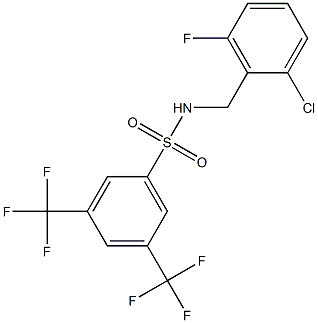 N1-(2-chloro-6-fluorobenzyl)-3,5-di(trifluoromethyl)benzene-1-sulfonamide Struktur