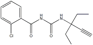 N-(2-chlorobenzoyl)-N'-(1,1-diethylprop-2-ynyl)urea Struktur