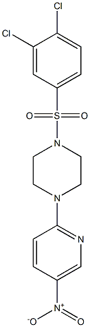 1-[(3,4-dichlorophenyl)sulfonyl]-4-(5-nitro-2-pyridyl)piperazine Struktur