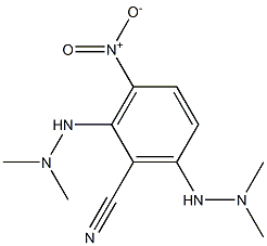 2,6-di(2,2-dimethylhydrazino)-3-nitrobenzonitrile Struktur